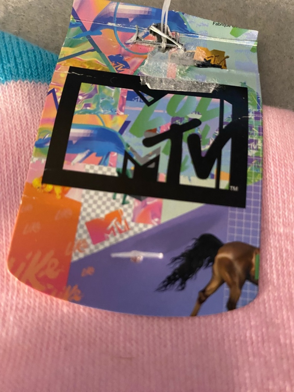 MTV Pink Knit Sock Packaging